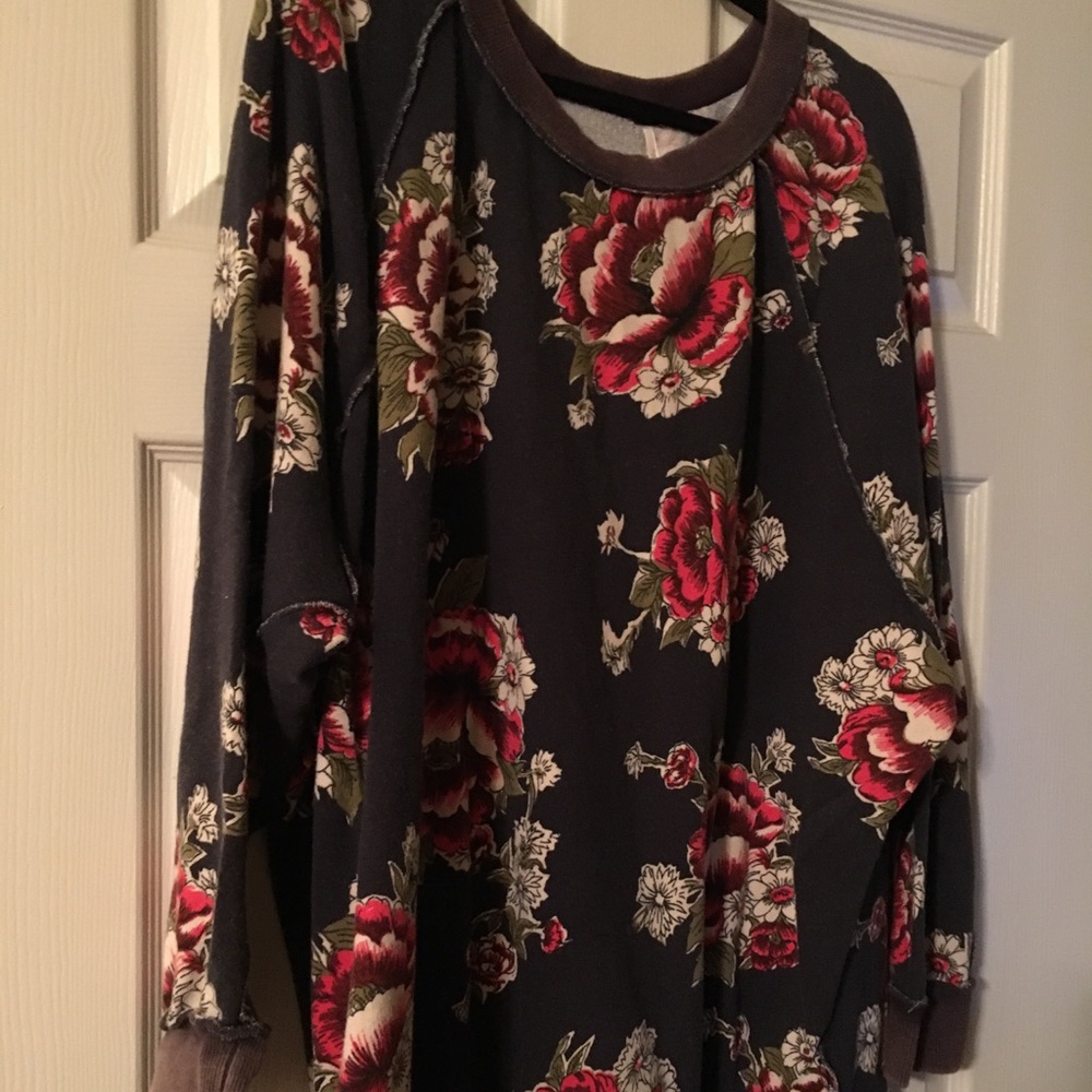 Free People oversized floral sweatshirt